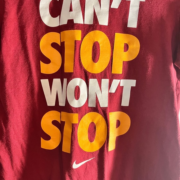Nike Youth Small Graphic Tee Can’t Stop Won’t Stop Red Shirt - Picture 2 of 4